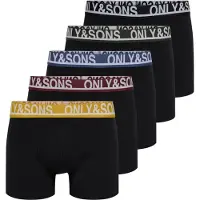 Only & Sons Boxershorts 'ONSTrey' blauw / citroen / spar / wijnrood / zwart