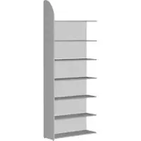 Kerkmann Open kast Dante, stellingsectie, H 2600 x B 1000 mm, achterwand, lichtgrijs