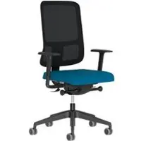 Nowy Styl UTILA bureaustoel, met armleggers, synchroonmechanisme, voorgevormde zitting, zithoogte/diepte verstelbaar, rugleuning met netbespanning, zwart/blauw