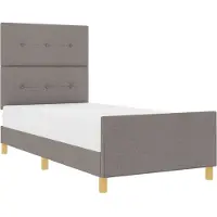 vidaXL Bedframe met hoofdeinde, taupe, 80 x 200 cm, stof