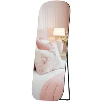 Songmics - Spiegel - Spiegel staand - Aluminium Frame - Met Afgeronde Hoeken