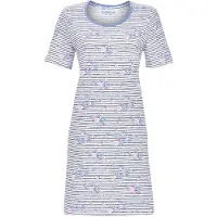 Ringella Katoenen nachthemd bloemen blauw | Maat 44