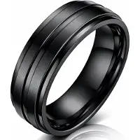 LGT JWLS Titanium heren ring Zwart 8mm-21mm