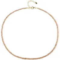 Cavill - 925 Zilver Verguld Halsketting - 52,925 ct Champagne Zirkonia - Facetten Kralen - Verstelbaar 45-50 cm - Elegant