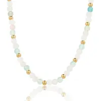 My Bendel - Kralenketting met Verschillende Edelstenen - Rose Quartz, White Quartz & Fluorite - met Luxe Cadeauverpakking | Sieraden Voor Dames
