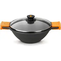 Pinti Inox PINTI Wok Antiaanbaklaag Met Deksel Met Grill Cm 28 Kookpan