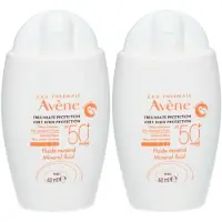 Avene Zon SPF 50+ Minerale fluide Zeer hoge zonnebescherming | Gevoelige intolerante huid 2x40 ml Crème