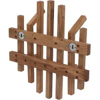 MCW set van 3 garderobe panelen MCW-P57, wandgarderobe garderobe stang houten garderobe, massief eikenhout