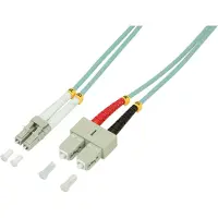 Logilink - Cordon de raccordement - SC multi-mode (M) pour LC multi-mode (M) - 0.5 m - fibre optique - duplex - 50 / 125 microns - OM3 - sans halogène - turquoise