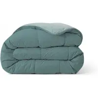 Zelesta Comfort Duo Dekbed zonder overtrek - Wasbaar Hoesloos dekbed - Met vaste overtrek - 2 in 1 - Mineraal & Lichtblauw - 200x200cm