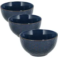 Discountershop Soepkommen Ø14 cm - Set van 3 Aardewerk Kommen - Ramen Kom Set Zonder Oor – Gebruikt als Schalen en Fruitschaal – Serviesset
