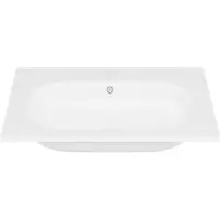 Vente-unique Inbouwwastafel in hars met steeneffect - Wit - L60 x B46 cm - OKIWA