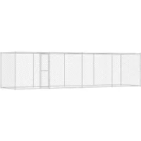 vidaXL Hondenbench Zilver 800 x 200 x 200 cm Gegevens staal
