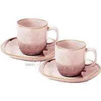 APS Glass & Bar Supply Espressokop met schotel, APS Porselein, Ming Rose - 80ml