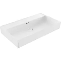 Saniclass Legend Meubelwastafel - 81x47x13cm - met overloop - 1 wasbak - 0 kraangaten - keramiek - glans wit
