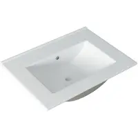 Saniclass Vygo Meubelwastafel - 81x2x46cm - overloop - 1 wasbak - 0 kraangaten - keramiek - wit