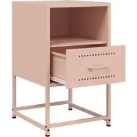 vidaXL Nachtkastjes 2 st 36x39x60,5 cm staal roze