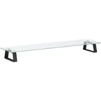 vidaXL Monitorstandaard 100x20x8 cm gehard glas en metaal wit