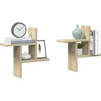 vidaXL Wandschappen 2 st 38x12x38 cm bewerkt hout sonoma eikenkleurig