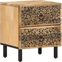 vidaXL Nachtkastjes 2 st 40x33x46 cm massief mangohout