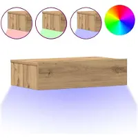 vidaXL Nachtkastje 60x35 cm bewerkt hout artisanaal eikenkleur