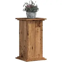 vidaXL Plantenstandaard 33x33x60 cm bewerkt hout oud houtkleurig