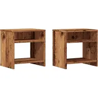 vidaXL Nachtkastjes 2 st 40x30x40 cm bewerkt hout oud houtkleurig