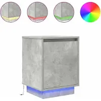 vidaXL Nachtkastjes met led-verlichting 2 st 38x34x50 cm betongrijs