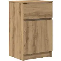 vidaXL Nachtkastje 39x35x65 cm bewerkt hout artisanaal eikenkleur