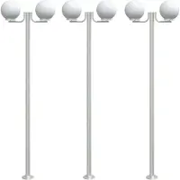 vidaXL Vloerlamp voor buiten 2 st 215 cm roestvrij staal zilverkleurig