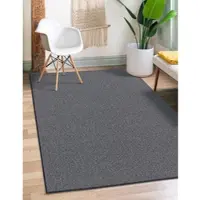The Carpet Natal Modern enkelkleurig vloerkleed woonkamer, geschikt voor de keuken, getuft, robuuste korte pool met vilten rug, zacht & vuilafstotend, Antraciet, 240 x 340 cm