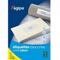 Agipa Universele etiketten - Klein formaat, 50 x 25 mm, wit