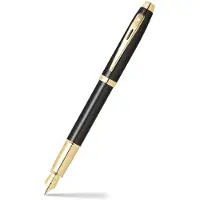 Sheaffer vulpen - 100 E9322 - M - Glossy black gold tone - SF-E0932253