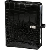 Kalpa 1011-06 hervulbare A5 Ringband Planner Alligator Zwart 1 week per 2 paginas 2026-2027-2028