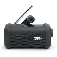Muse MH-08 MB Solar Radio met Bluetooth & NFC – Noodradio met Zonnepaneel, Handzwengel en USB-C