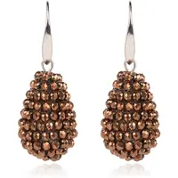 Cilla Jewels Druppel oorhangers Kristal Brons