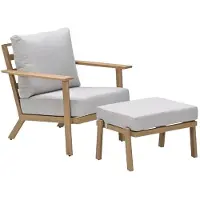 Garden Impressions Ariane loungestoel light teak look incl voetenbank