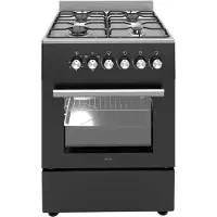 Wiggo WO-E606A(BX) – Vrijstaand Gasfornuis met Elektrische Oven (60 cm) – Zwart Inox