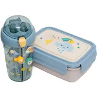 Petit Monkey Bundel Back to School set Sparkling Sky - Bentobox + Drinkfles - Blauw