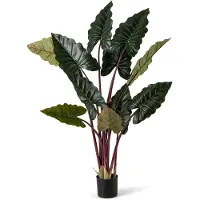 KOMFOTTEU Kunstplant 160 cm, kunstplant met 11 bladeren, kunstboom, kunstbloemenboom, decoratieve plant, groene planten in pot, decoratieve kamerplant voor thuis en kantoor