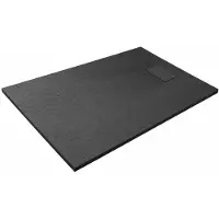 Linea Uno - Numa 120x90 cm - Mat zwart - Douchebak - - 991175