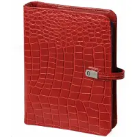 Kalpa 1011-11 hervulbare A5 6 Ringband Planner Croco Rood 1 week per 2 paginas 2026-2027-2028