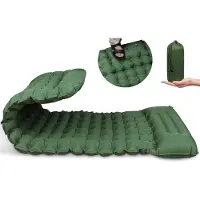 Markenlos Thermatras, ultralicht, dik, opblaasbaar, met kussen, thermische isolatiemat, opvouwbaar, geschikt voor wandelen, strand, reizen