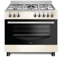 Wiggo WO-E906B(RX) - Vrijstaand - Gasfornuis - 90 cm - 110 Liter - 5 pitten - Energieklasse A - 5 jaar garantie - Rood