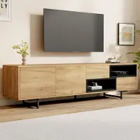 OKWISH Tv Meubel 173 X 38 X 48 Cm - Veel Opbergruimte Met Deuren, Open Vakken En Lades - Voor Woonkamer - Spaanplaat - Hout