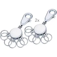 Troika 2X PATENT SLEUTELHOUDER Basisset KYR60/MC TB-KYR60/MC Sleutelring afneembare ringen metalen matte karabijnhaak 6 afneembare ringen sleutelorganisatie