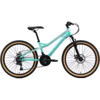 Bikestar hardtail MTB kinderfiets 24 inch turquoise /wit, 21 speed unisex
