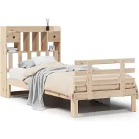 vidaXL Bed met boekenkast zonder matras massief grenenhout 100x200 cm