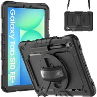 Cazy tablet Hoes geschikt voor Samsung Galaxy Tab S10 FE Plus - Shockproof Case met Screenprotector - Zwart