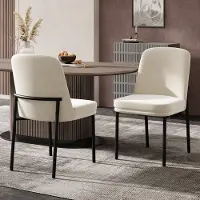 STILVORA Eetkamerstoelen - Set van 2 - Met Dikke Kussens & Stalen Frame - Voor Eetkamer, Woonkamer en Café - Modern Minimalistisch - Fluweel Beige
